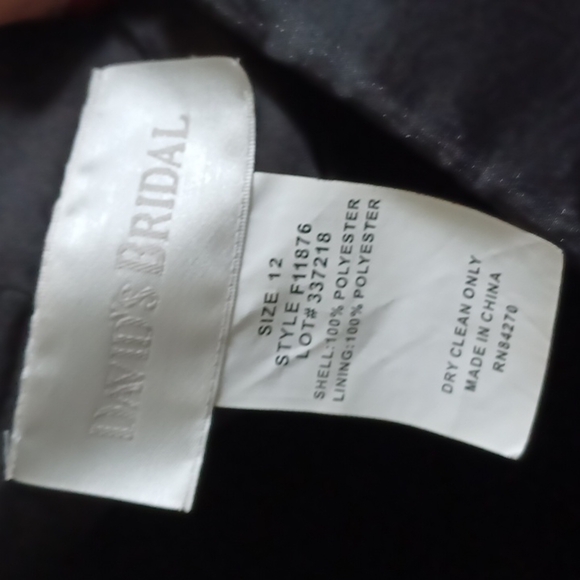 NWT David's Bridal Halter Satin Tea-length Black Bridesmaid/Mob Dress - Picture 5 of 6